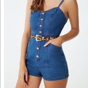 Forever 21 Denim Button Down Romper.